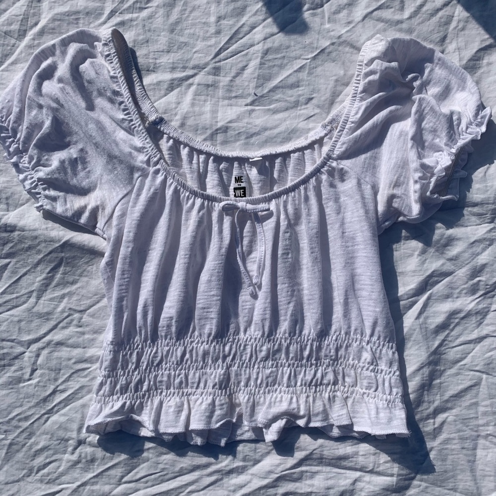 PacSun “Me to We” brand white crop top